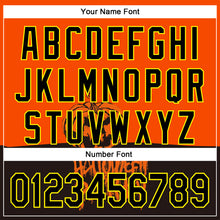 Charger l'image dans la galerie, Custom Orange Black Pinstripe Light Yellow 3D Halloween Pumpkin Party Costume Ideas Authentic Baseball Jersey