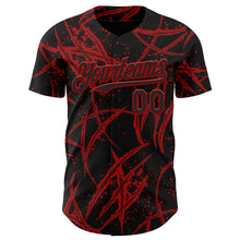 Load image into Gallery viewer, Custom Black Red 3D Halloween Horror Night Trick Treat Party Costume Ideas Authentic Baseball Jersey