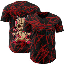 Load image into Gallery viewer, Custom Black Red 3D Halloween Horror Night Trick Treat Party Costume Ideas Authentic Baseball Jersey