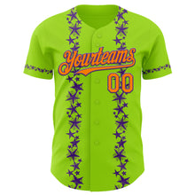 Load image into Gallery viewer, Custom Neon Green Bay Orange-Purple 3D Halloween Spider Net Party Costume Ideas Authentic Baseball Jersey
