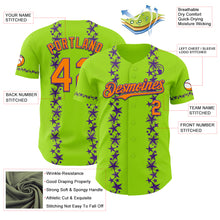 Load image into Gallery viewer, Custom Neon Green Bay Orange-Purple 3D Halloween Spider Net Party Costume Ideas Authentic Baseball Jersey