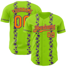 Load image into Gallery viewer, Custom Neon Green Bay Orange-Purple 3D Halloween Spider Net Party Costume Ideas Authentic Baseball Jersey