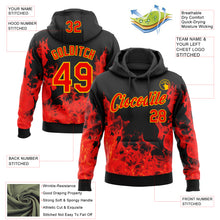 Charger l'image dans la galerie, Custom Stitched Black Red-Yellow 3D Pattern Design Flame Sports Pullover Sweatshirt Hoodie