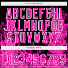 Charger l'image dans la galerie, Custom Stitched Black Deep Pink-White 3D Pattern Design Flame Sports Pullover Sweatshirt Hoodie