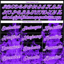 Load image into Gallery viewer, Custom Stitched Black Purple-White 3D Pattern Design Flame Sports Pullover Sweatshirt Hoodie