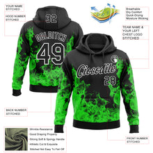 Загрузить изображение в средство просмотра галереи, Custom Stitched Black Green-White 3D Pattern Design Flame Sports Pullover Sweatshirt Hoodie