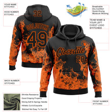 Charger l'image dans la galerie, Custom Stitched Black Orange 3D Pattern Design Flame Sports Pullover Sweatshirt Hoodie