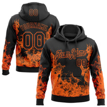 Charger l'image dans la galerie, Custom Stitched Black Orange 3D Pattern Design Flame Sports Pullover Sweatshirt Hoodie