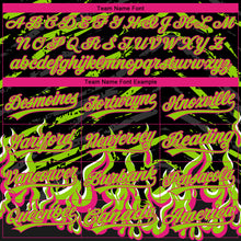 Загрузить изображение в средство просмотра галереи, Custom Stitched Black Neon Green Hot Pink-White 3D Pattern Design Flame Sports Pullover Sweatshirt Hoodie