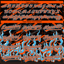 Load image into Gallery viewer, Custom Stitched Black Orange Lakes Blue-White 3D Pattern Design Flame Sports Pullover Sweatshirt Hoodie