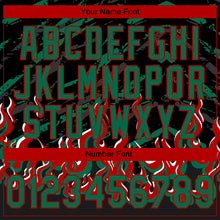 Load image into Gallery viewer, Custom Stitched Black Kelly Green Red-White 3D Pattern Design Flame Sports Pullover Sweatshirt Hoodie