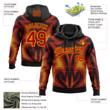Загрузить изображение в средство просмотра галереи, Custom Stitched Black Red-Yellow 3D Pattern Design Flame Sports Pullover Sweatshirt Hoodie