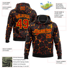 Load image into Gallery viewer, Custom Stitched Black Red-Yellow 3D Pattern Design Flame Sports Pullover Sweatshirt Hoodie