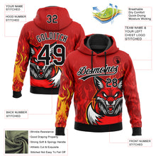 Charger l'image dans la galerie, Custom Stitched Red Black Yellow-White 3D Pattern Design Flame Fox Sports Pullover Sweatshirt Hoodie