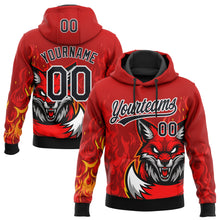 Charger l'image dans la galerie, Custom Stitched Red Black Yellow-White 3D Pattern Design Flame Fox Sports Pullover Sweatshirt Hoodie