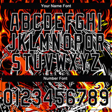 Load image into Gallery viewer, Custom Stitched Black Red Yellow-White 3D Pattern Design Flame Dragon Sports Pullover Sweatshirt Hoodie