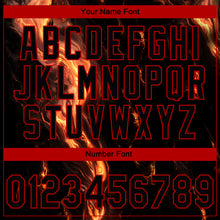 Load image into Gallery viewer, Custom Stitched Black Orange 3D Pattern Design Flame Sports Pullover Sweatshirt Hoodie