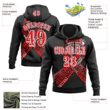 Laden Sie das Bild in den Galerie-Viewer, Custom Black Fire Red-White 3D Blood Cancer World Cancer Day Ribbon Support Sports Pullover Sweatshirt Hoodie
