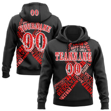 Laden Sie das Bild in den Galerie-Viewer, Custom Black Fire Red-White 3D Blood Cancer World Cancer Day Ribbon Support Sports Pullover Sweatshirt Hoodie