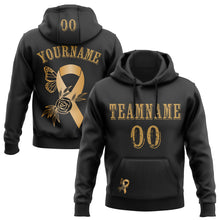Laden Sie das Bild in den Galerie-Viewer, Custom Black Old Gold 3D Childhood Cancer World Cancer Day Ribbon Support Sports Pullover Sweatshirt Hoodie