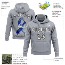 Laden Sie das Bild in den Galerie-Viewer, Custom Gray White-Black 3D Colorectal Cancer World Cancer Day Ribbon Support Sports Pullover Sweatshirt Hoodie