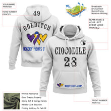 Load image into Gallery viewer, Custom White Black 3D Bladder Cancer World Cancer Day Ribbon Support Sports Pullover Sweatshirt Hoodie