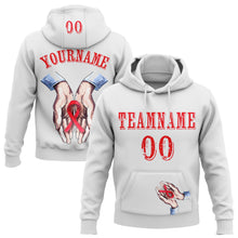 Laden Sie das Bild in den Galerie-Viewer, Custom White Fire Red 3D Blood Cancer World Cancer Day Ribbon Support Sports Pullover Sweatshirt Hoodie