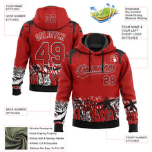Load image into Gallery viewer, Custom Stitched Red Black-White 3D Graffiti Splash Street Art Sports Pullover Sweatshirt Hoodie