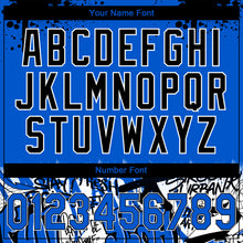 Load image into Gallery viewer, Custom Stitched Thunder Blue Black-White 3D Graffiti Splash Street Art Sports Pullover Sweatshirt Hoodie