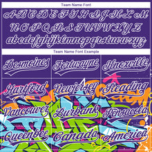 Load image into Gallery viewer, Custom Stitched Purple White 3D Graffiti Splash Street Art Sports Pullover Sweatshirt Hoodie