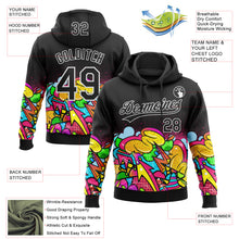 Load image into Gallery viewer, Custom Stitched Black White 3D Graffiti Splash Street Art Sports Pullover Sweatshirt Hoodie