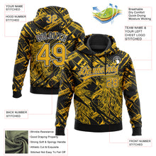 Load image into Gallery viewer, Custom Stitched Black Gold-White 3D Pattern Design Animal Eagle Sports Pullover Sweatshirt Hoodie