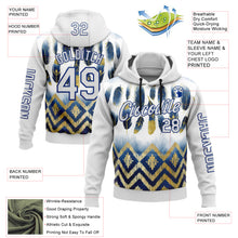 Load image into Gallery viewer, Custom White Royal 3D Pattern Design Native American Tribal Sportswear Pullover Sweatshirt Hoodie