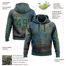 Загрузить изображение в средство просмотра галереи, Custom Green Midnight Green-Old Gold 3D Pattern Design Ethnic Tribal Sportswear Pullover Sweatshirt Hoodie