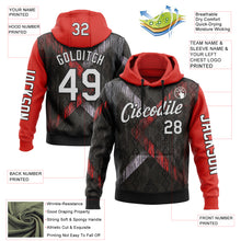 Загрузить изображение в средство просмотра галереи, Custom Black White-Red 3D Pattern Design Ethnic Tribal Sportswear Pullover Sweatshirt Hoodie