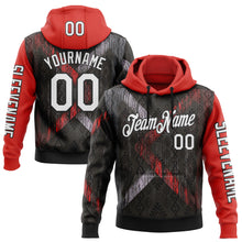 Загрузить изображение в средство просмотра галереи, Custom Black White-Red 3D Pattern Design Ethnic Tribal Sportswear Pullover Sweatshirt Hoodie
