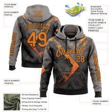 Загрузить изображение в средство просмотра галереи, Custom Gray Bay Orange-Black 3D Pattern Design Ethnic Tribal Sportswear Pullover Sweatshirt Hoodie