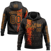 Загрузить изображение в средство просмотра галереи, Custom Black Bay Orange 3D Pattern Design Ethnic Tribal Sportswear Pullover Sweatshirt Hoodie
