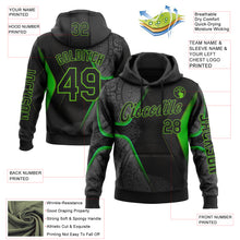 Load image into Gallery viewer, Custom Black Aurora Green 3D Pattern Design Ethnic Tribal Sportswear Pullover Sweatshirt Hoodie
