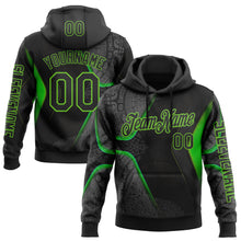 Load image into Gallery viewer, Custom Black Aurora Green 3D Pattern Design Ethnic Tribal Sportswear Pullover Sweatshirt Hoodie