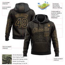 Загрузить изображение в средство просмотра галереи, Custom Black Old Gold 3D Pattern Design Ethnic Tribal Sportswear Pullover Sweatshirt Hoodie