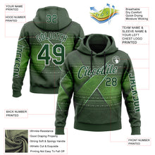 Загрузить изображение в средство просмотра галереи, Custom Green White 3D Pattern Design Ethnic Tribal Sportswear Pullover Sweatshirt Hoodie