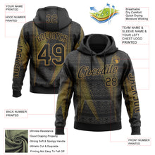 Загрузить изображение в средство просмотра галереи, Custom Black Old Gold 3D Pattern Design Ethnic Tribal Sportswear Pullover Sweatshirt Hoodie
