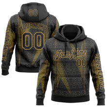 Загрузить изображение в средство просмотра галереи, Custom Black Old Gold 3D Pattern Design Ethnic Tribal Sportswear Pullover Sweatshirt Hoodie