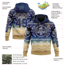 Загрузить изображение в средство просмотра галереи, Custom Blue Royal-Old Gold 3D Pattern Design Ethnic Tribal Sportswear Pullover Sweatshirt Hoodie