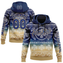 Загрузить изображение в средство просмотра галереи, Custom Blue Royal-Old Gold 3D Pattern Design Ethnic Tribal Sportswear Pullover Sweatshirt Hoodie