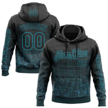 Загрузить изображение в средство просмотра галереи, Custom Black Teal 3D Pattern Design Ethnic Tribal Sportswear Pullover Sweatshirt Hoodie