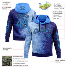 Загрузить изображение в средство просмотра галереи, Custom Blue Powder Blue-Black 3D Pattern Design Gradient Ethnic Tribal Sportswear Pullover Sweatshirt Hoodie