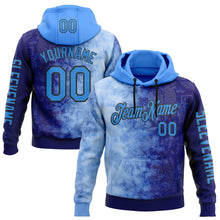 Загрузить изображение в средство просмотра галереи, Custom Blue Powder Blue-Black 3D Pattern Design Gradient Ethnic Tribal Sportswear Pullover Sweatshirt Hoodie