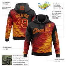 Загрузить изображение в средство просмотра галереи, Custom Black Red-Yellow 3D Pattern Design Gradient Ethnic Tribal Sportswear Pullover Sweatshirt Hoodie